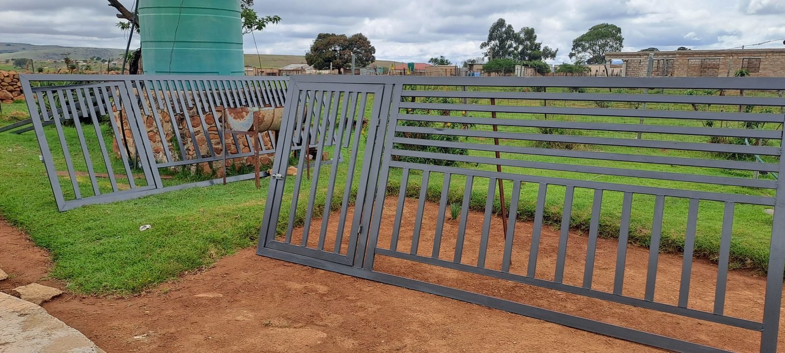 Steel gates painted and ready for installation