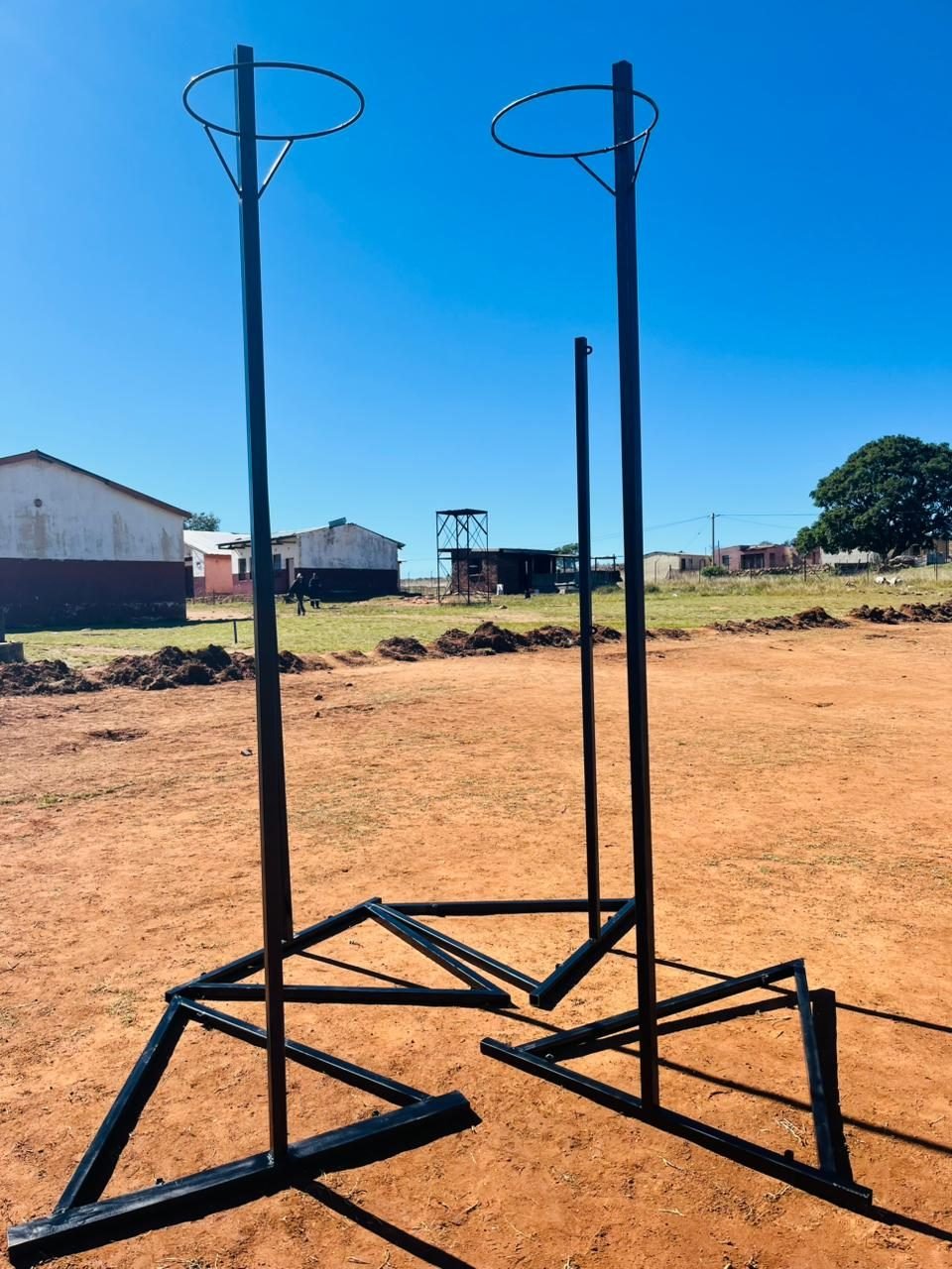 Netball posts installed at a school ground