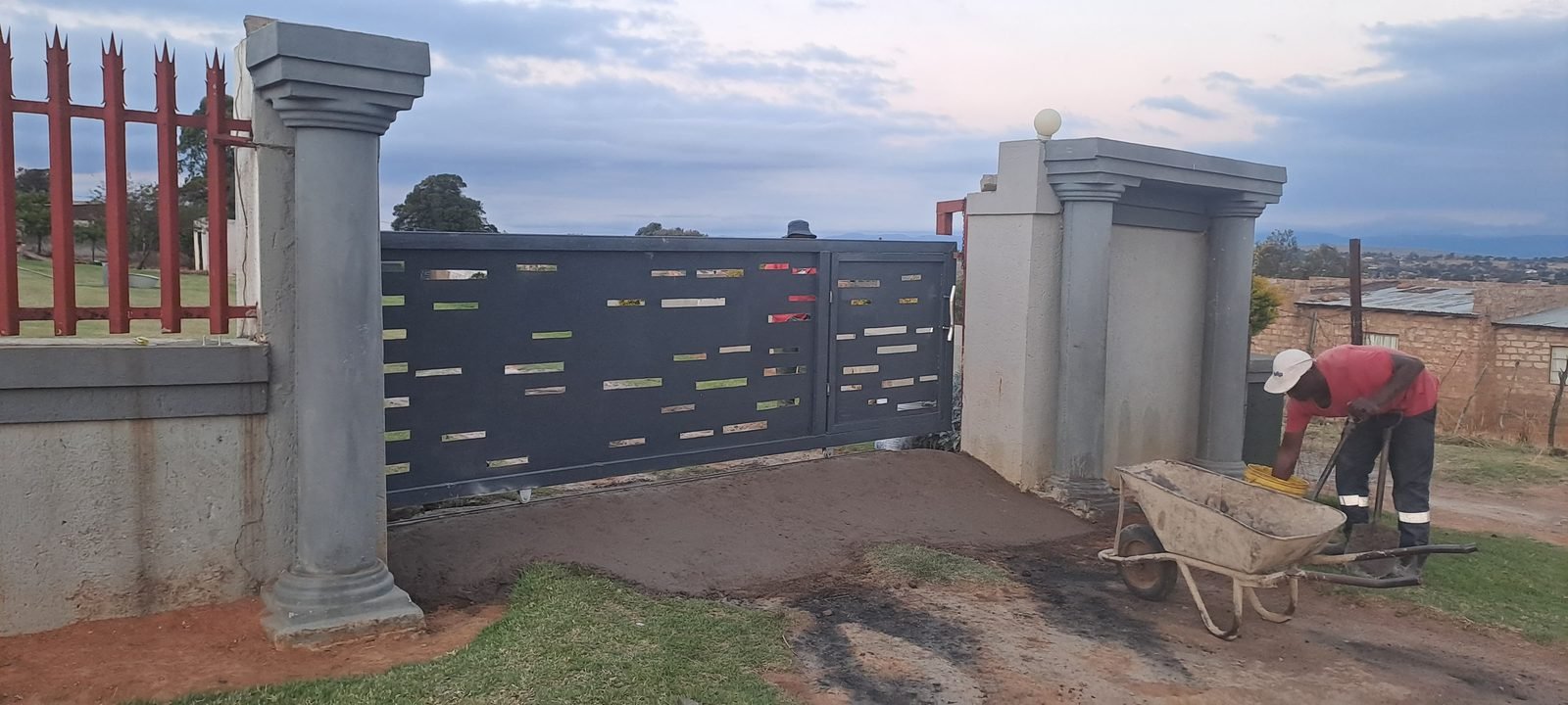 Custom sliding security gate built and installed by Nkete in Sekhukhune