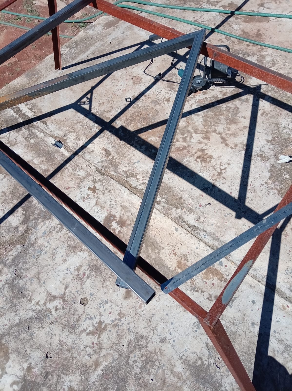 Steel being measured in the Nkete workshop